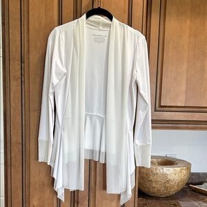 Elegant Draped White Cardigan by [Brand]